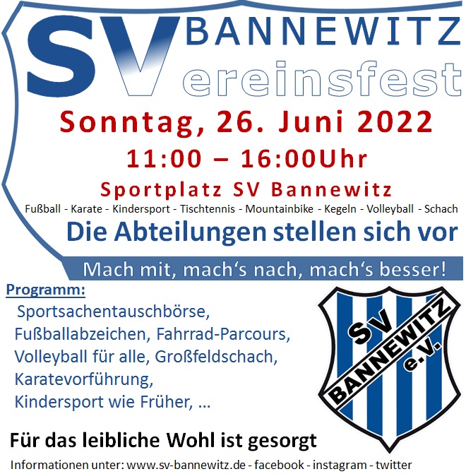 SV Bannewitz Vereinsfest am 26.06.2022